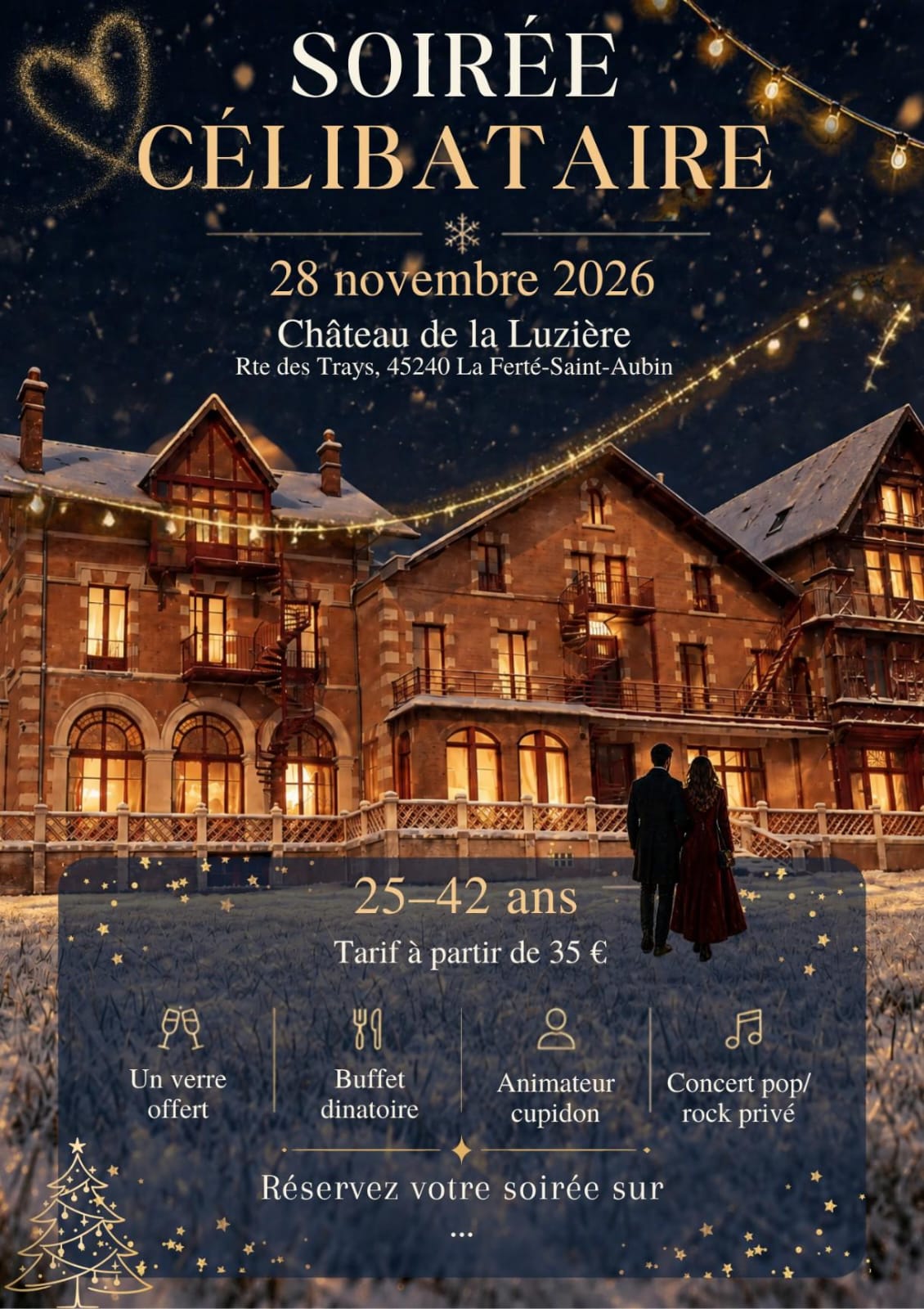 Affiche de la soirée célibataires de Noël